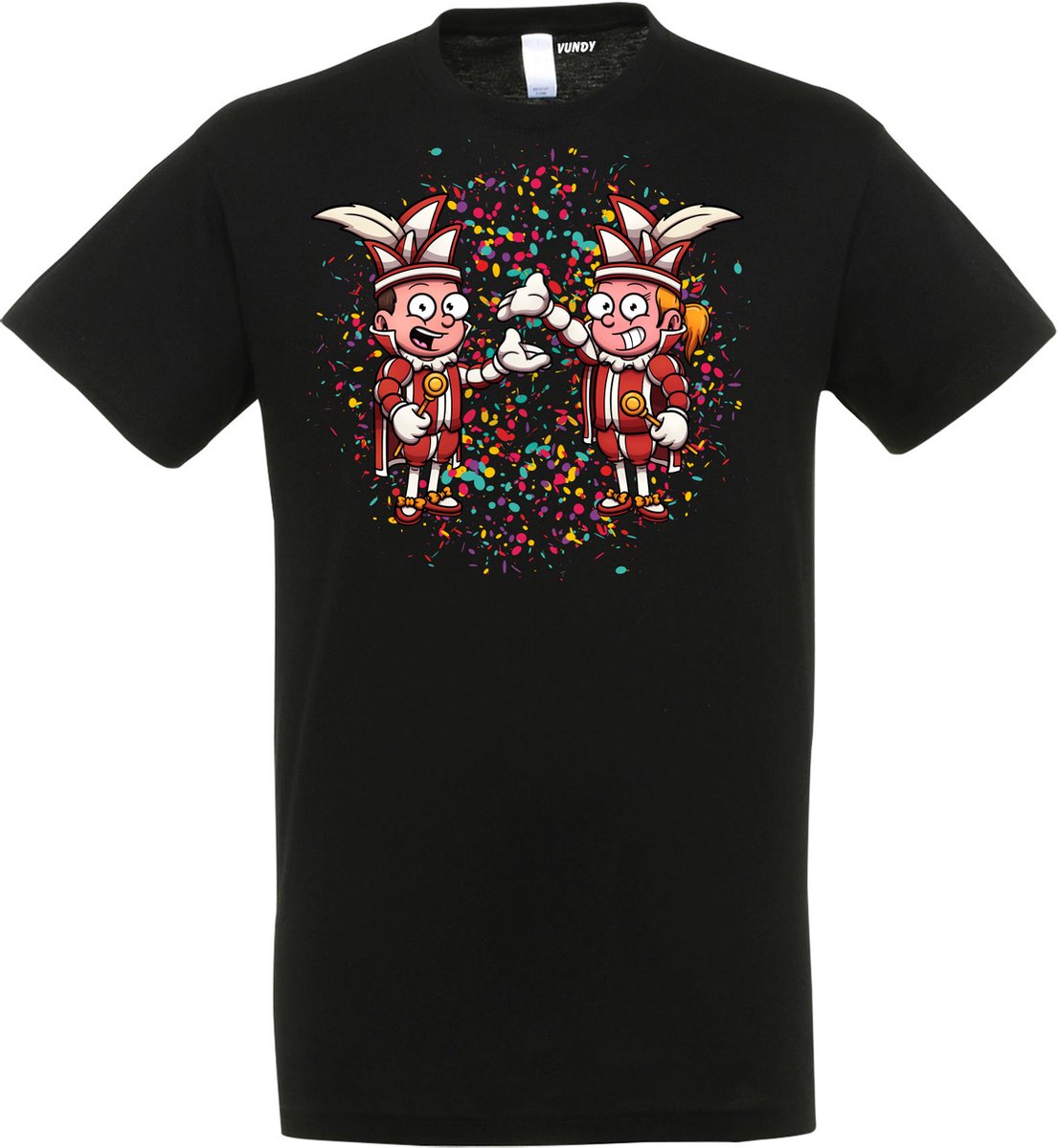 T-shirt kinderen Carnavals Paar | Carnaval | Carnavalskleding Kinderen Baby | Zwart | maat 152